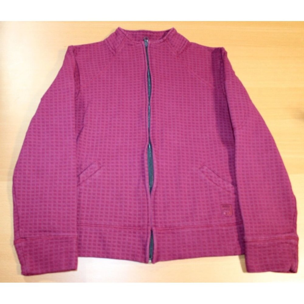 Womens Vintage 80s 90s FILA F-Box Full Zip Jacket Small Burgundy Cotton Blend